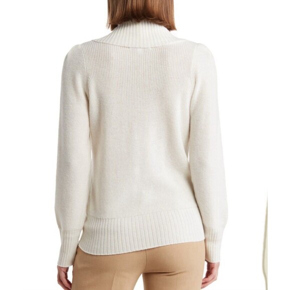Design History Shawl Collar Cashmere Sweater In Winter White Sz M New - Picture 2 of 9